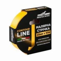 Стрічка малярна Mustang CONTOUR LINE желтая 25 мм x 50 м