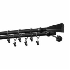 Карниз Gardinia Loft двойной d19 мм 160 см черный матовый