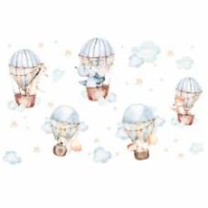 Декоративная наклейка Design stickers Зверята на шарах 2 листа А3 в наборе 59,4x42 см