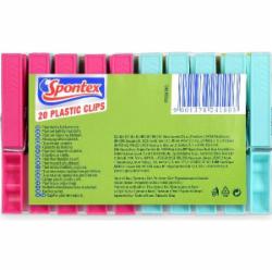 Прищепки пластик Plastic pegs 20 шт. SPONTEX