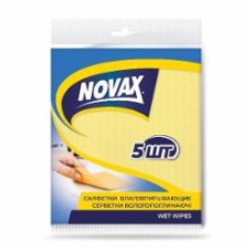 Салфетки влаговпитывающие Novax 14,5х15,7 см 5 шт./уп. желтые