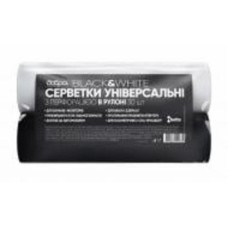 Салфетки Добра господарочка Универсальные 23х30 см 30 шт./уп. белые с черным