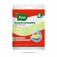 Салфетки влаговпитывающие Fino влагопоглощающие Стандарт 4 шт./уп. салатовые
