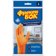 Перчатки латексные Фрекен Бок хозяйственные суперкрепкие р. L 1 пар/уп. оранжевые