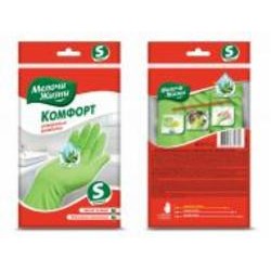 Перчатки латексные Мелочи Жизни Aloe Vera Комфорт крепкие р. S 1 пар/уп. зеленые