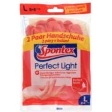 Перчатки латексные SPONTEX PERFECT LIGHT стандартные крепкие р. L 2 пар/уп.