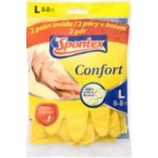 Перчатки латексные SPONTEX CONFORT стандартные р. L 2 пар/уп.