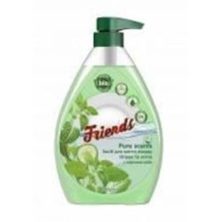 Средство для ручного мытья посуды Friends Pure scents Pure scents Огурец и мята с дозатором 0,9 л