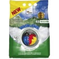 Порошок для машинной и ручной стирки Wash&Free Горная свежесть 2,4 кг