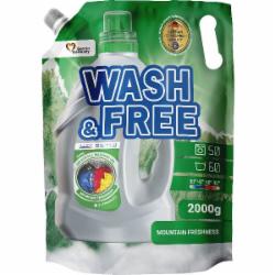 Гель для машинной и ручной стирки Wash&Free Горная свежесть (DOYPACK) 2 л