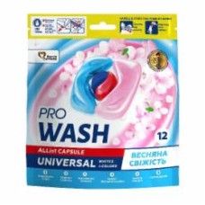 Капсулы для машинной стирки Pro Wash Весенняя свежесть (DOYPACK) 12 шт.