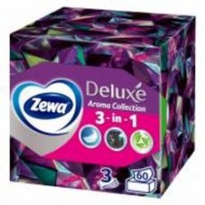 Салфетки бумажные в коробке Zewa Deluxe косметические трехслойные с ароматом 60 шт.