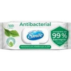 Влажные салфетки Smile Antibacterial с подорожником 100 шт.