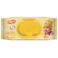 Детские влажные салфетки Smile Baby для младенцев 60 шт.