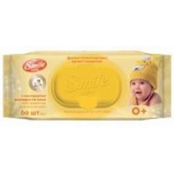 Детские влажные салфетки Smile Baby для младенцев 60 шт.