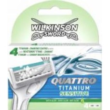 Лезвия сменные WILKINSON SWORD Quattro Titanium Sensitive 4 шт.