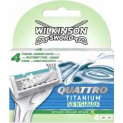 Лезвия сменные WILKINSON SWORD Quattro Titanium Sensitive 4 шт.