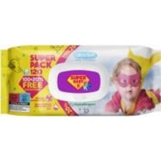 Детские влажные салфетки Super Baby SuperPack sensetive ромашка и алоэ 120 шт.