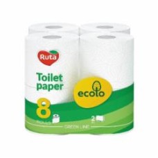 Туалетная бумага Ecolo двошаровий 8 шт.
