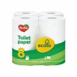 Туалетная бумага Ecolo двошаровий 8 шт.