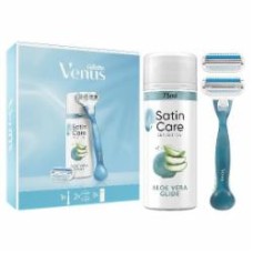 Подарочный набор для женщин Gillette Venus Smooth Станок для бритья + 2 сменных лезвия + Гель для бритья Gillette Satin Care Алоэ Вера 75 мл