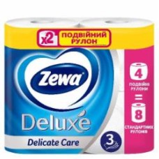 Туалетная бумага Zewa Deluxe двойной рулон (300 отрывов) тришаровий 4 шт.