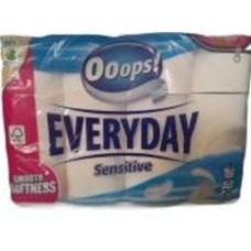 Туалетная бумага Ooops! EveryDay Sensetive тришаровий 24 шт.