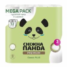 Туалетная бумага Сніжна Панда Premium Classic Plus тришаровий 32 шт.