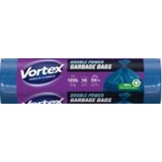 Мешки для бытового мусора Vortex LDPE многослойные синие суперкрепкие 120 л 10 шт.