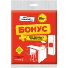 Салфетки вискозные Бонус 30х35 см 10 шт./уп. желтые