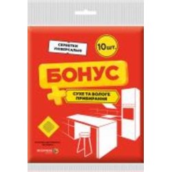 Салфетки вискозные Бонус 30х35 см 10 шт./уп. желтые