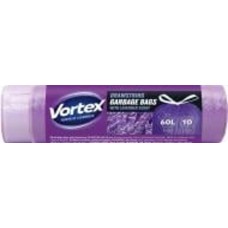 Мешки для мусора с затяжками Vortex HDРЕ с ароматом лаванды стандартные 60 л 10 шт.