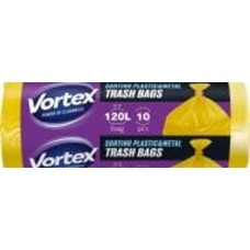 Мешки для бытового мусора Vortex LDPE желтые стандартные 120 л 10 шт.
