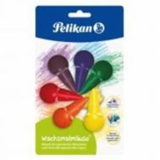 Карандаши восковые фигурные Mouse 6 цветов Pelikan