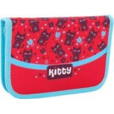 Пенал на молнии Kitty CF85928 Cool For School голубой с розовым