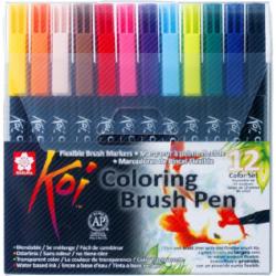 Набор маркеров Sakura KOI Coloring Brush Pen XBR-12 разноцветный