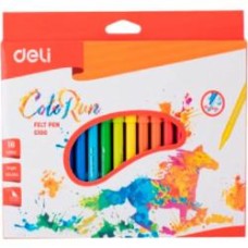 Фломастеры Color Run 18 шт. С10010 Deli