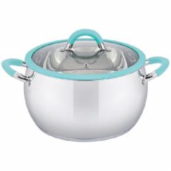 Кастрюля с крышкой Pepper Apple Mint 5 л силиконовый ободок