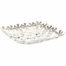 Фруктовница Inari Silver Flowers 32x32x4 см