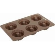 Форма для кексов Smart Kitchen by Flamberg с втулкой на 6 шт Peach&Brown series 27х16,3х3 см коричневый