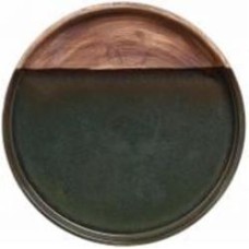 Тарелка Salex с бортом Moss/wood 22 см