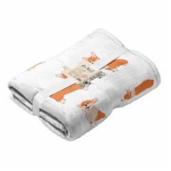 Плед CORGI 200x220 см белый с рисунком BILTEX Плед CORGI 200x220 см белый с рисунком BILTEX