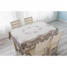 Скатерть Flores 140x220 см белый с рисунком Luna