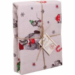Пододеяльник фланель Christmas Friends 160x220 см белый с рисунком La Nuit