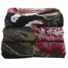 Полотенце Eduarda 100x150 см черный с рисунком Mundotextil