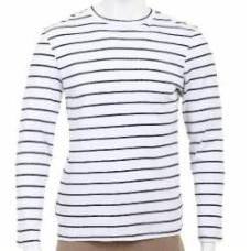 Футболка с длинным рукавом Flis clothes Синяя полоска р.S бело-синий