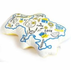 Подушка декоративная Карта Украины 35x57 см белый с рисунком