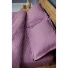 Комплект постельного белья Premium двуспальный евро полоска 1 см лиловый IDEAL TEXTILE