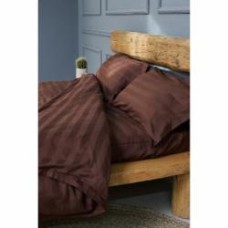 Комплект постельного белья Premium двуспальный евро полоска 2,5 см коричневый IDEAL TEXTILE