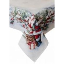 Скатерть с велюром Снежная зима 135x220 см Прованс